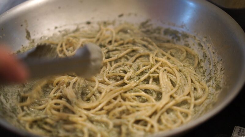 海苔のクリームパスタ