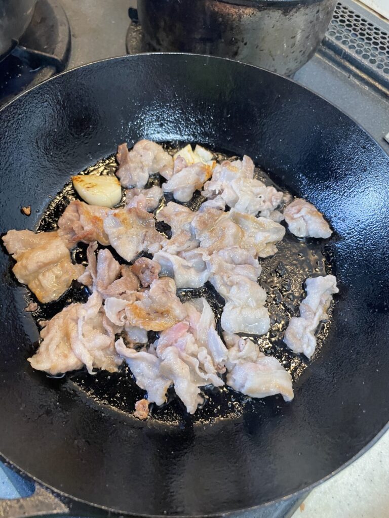 豚肉と白菜のクリームパスタ