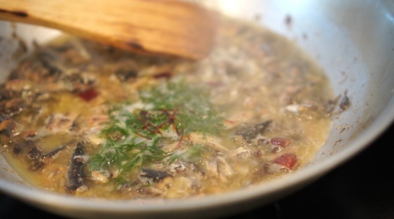 鰯のシチリア風パスタ