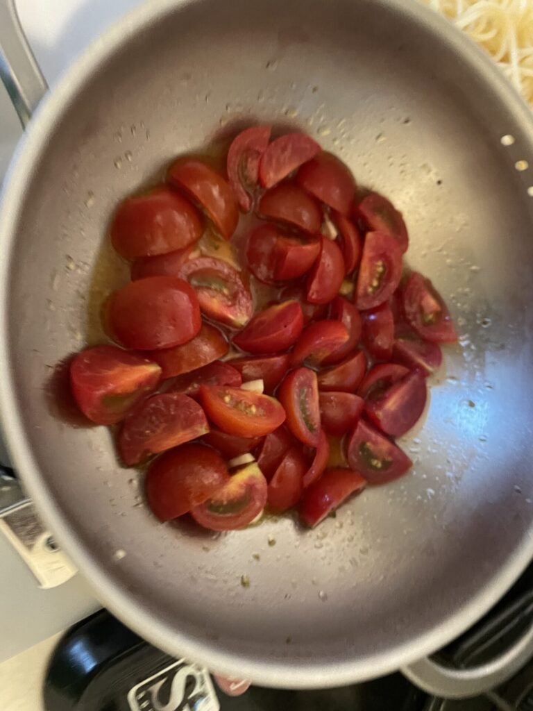 ミニトマトの冷製パスタ