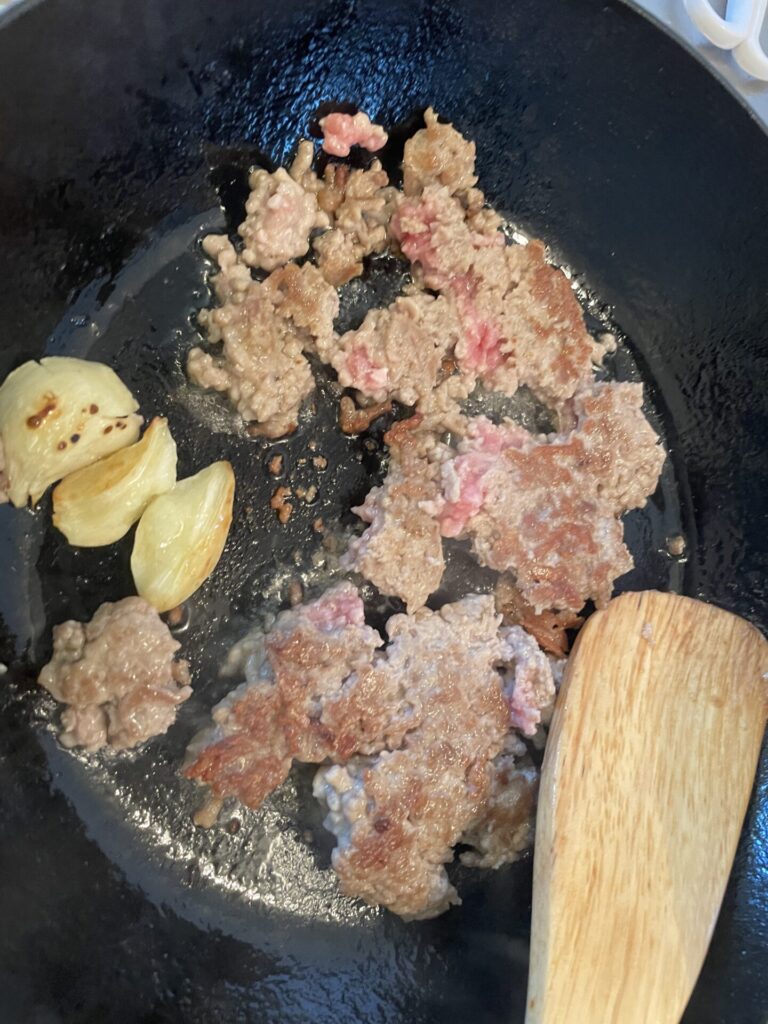 豚ひき肉とブロッコリーのクリームパスタ