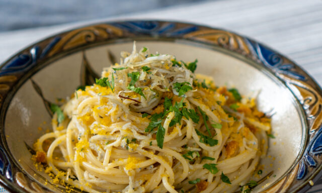 シラスとカラスミのペペロンチーノ