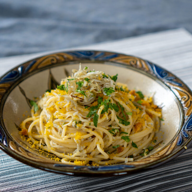 シラスとカラスミのペペロンチーノ