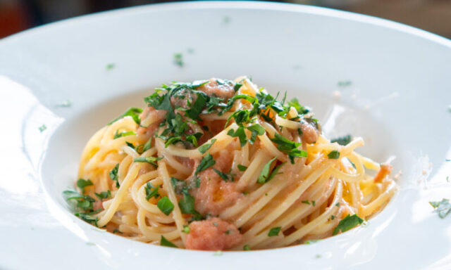 焦がしバターのたらこパスタ