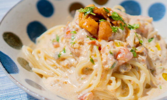 ウニのクリームパスタ