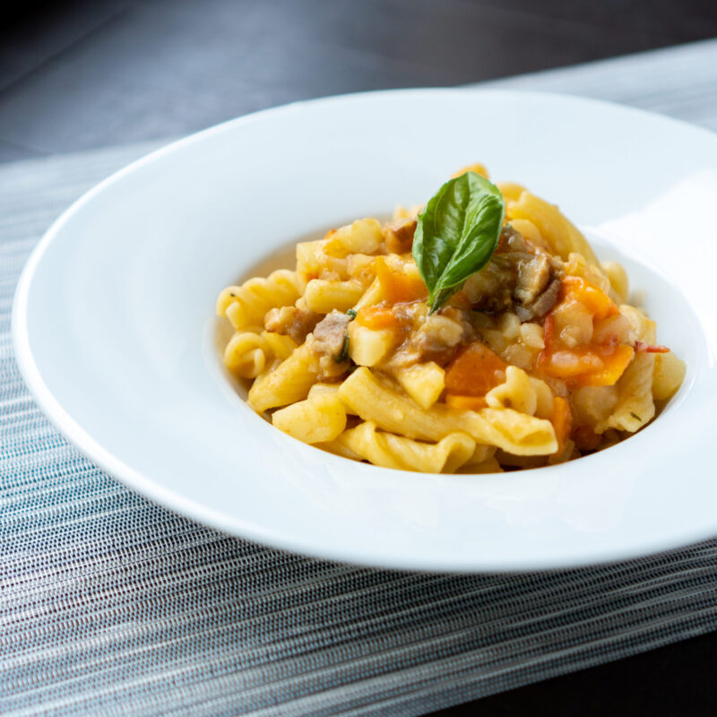 じゃがいもの煮込みパスタ