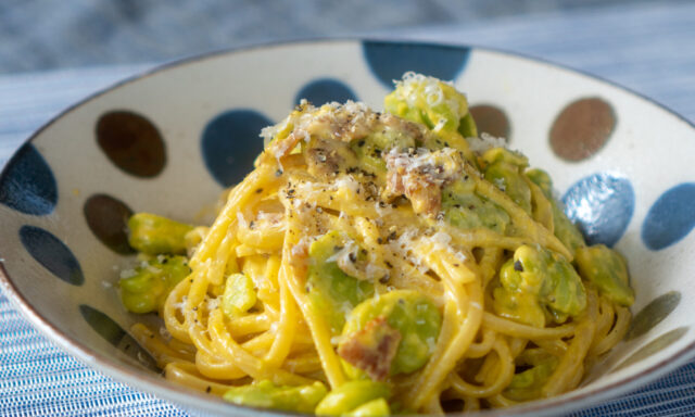 そら豆のカルボナーラ