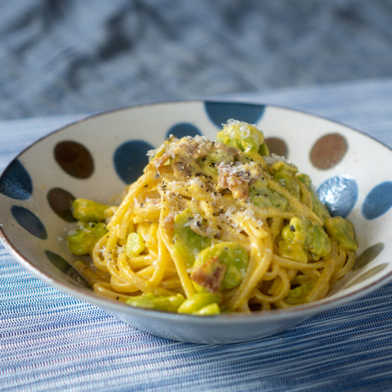 そら豆のカルボナーラ