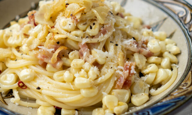 トウモロコシのペペロンチーノ