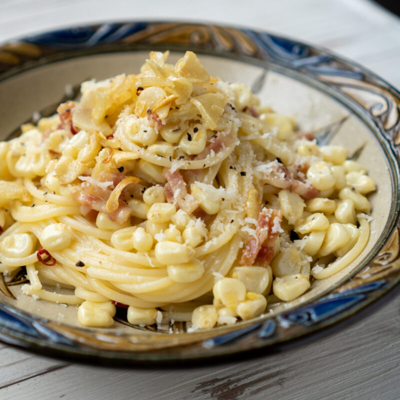 トウモロコシのペペロンチーノ