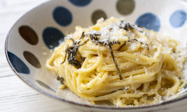 塩昆布とパルミジャーノのパスタ