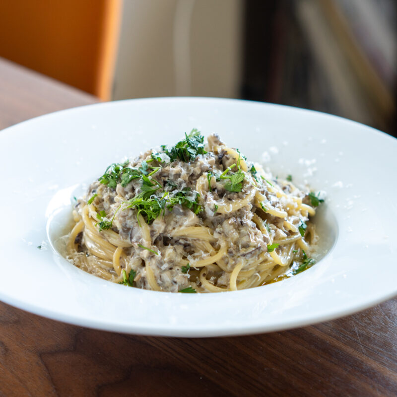 デュクセルソースのクリームパスタ