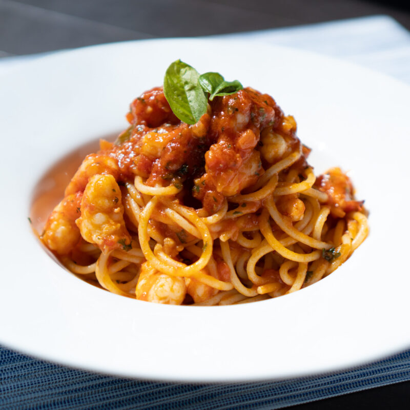 海老のトマトソースパスタ