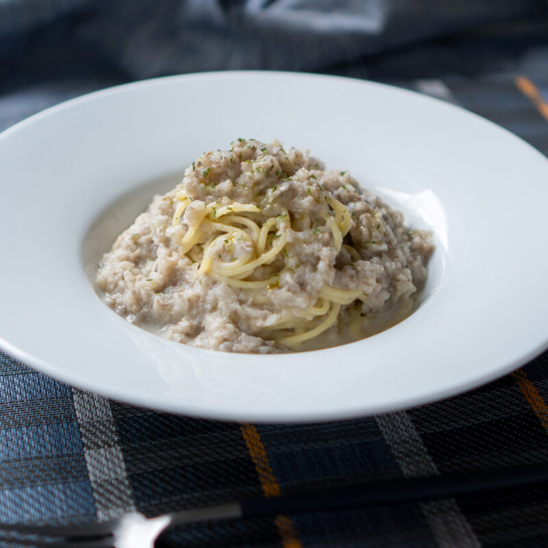 カブとマッシュルームのパスタ・ポタージュ仕立て