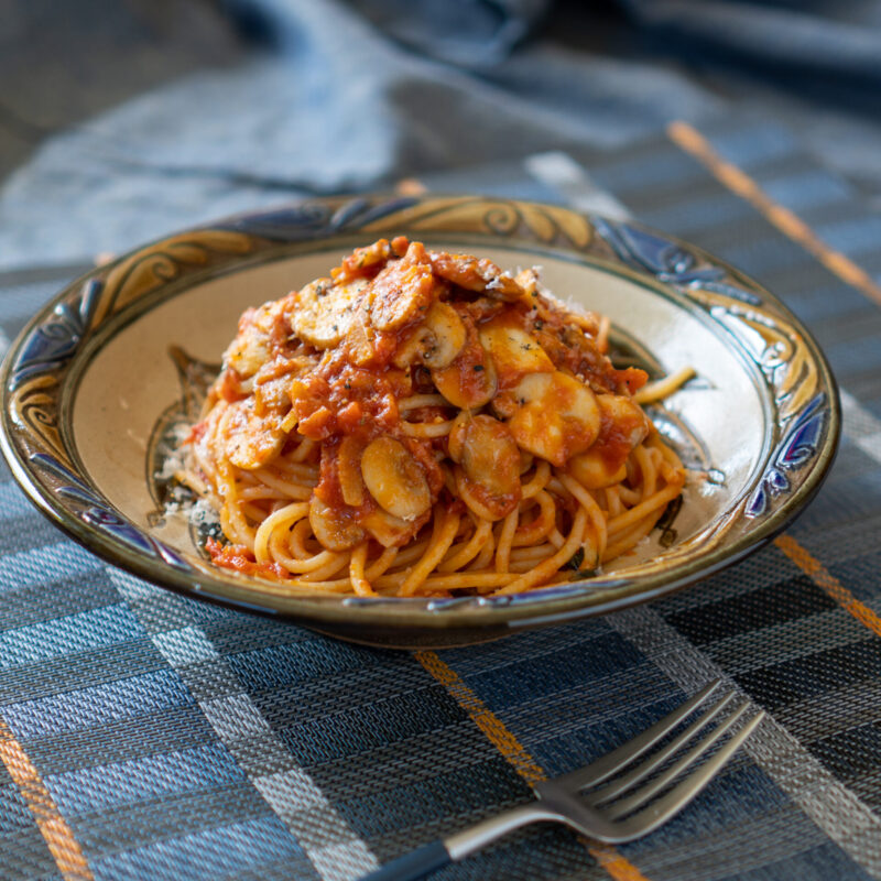 マッシュルームのトマトソース