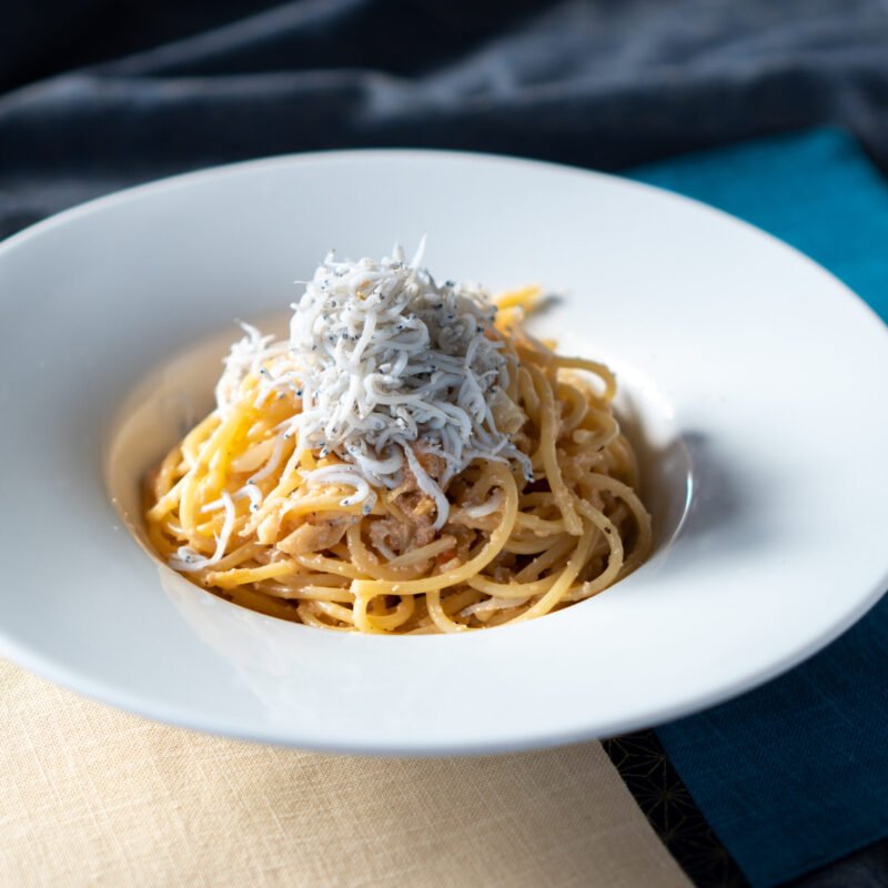シラスと明太子のスパゲティ