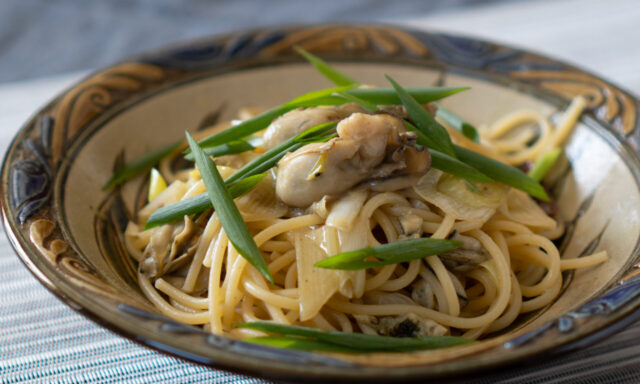 牡蠣の和風ペペロンチーノ