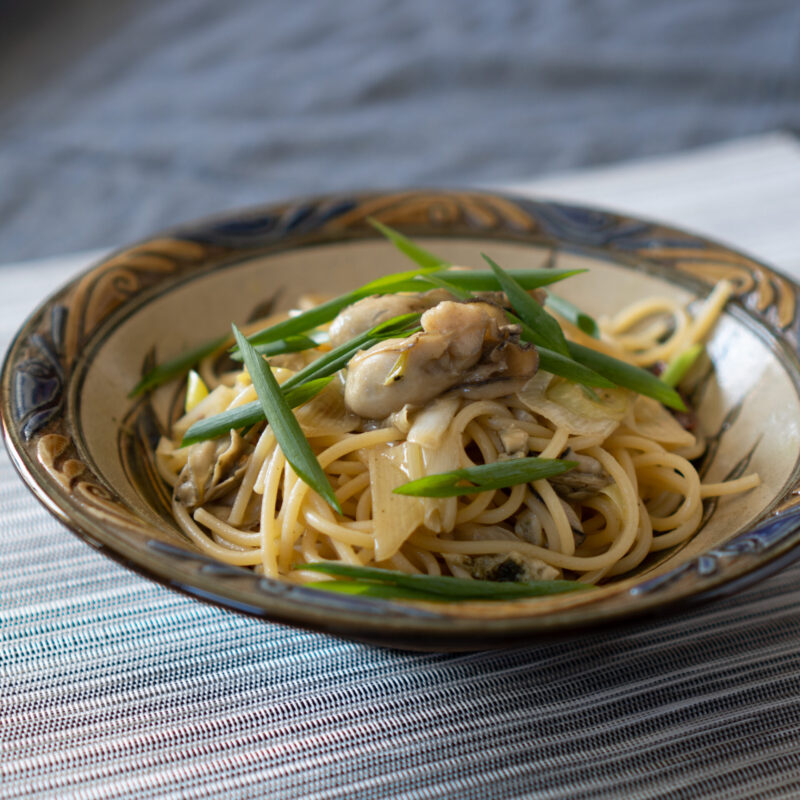 牡蠣の和風ペペロンチーノ