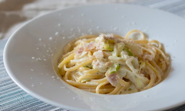 リーキのクリームパスタ