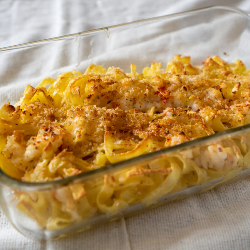 海老とバターのオーブン焼きパスタ