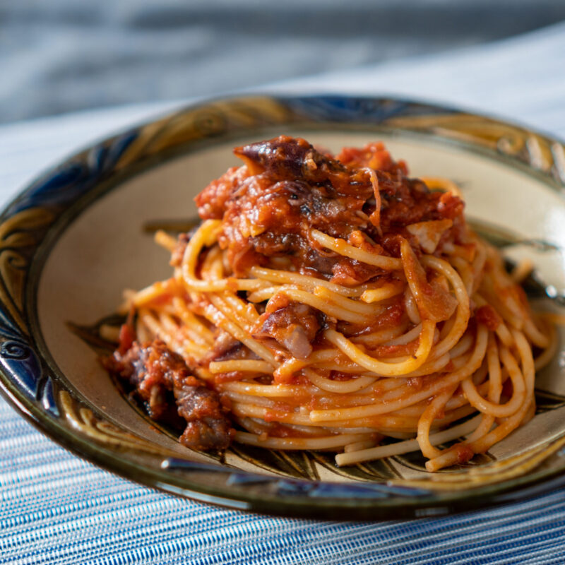 ホタルイカのトマトソースパスタ