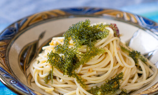 海ぶどうのペペロンチーノ