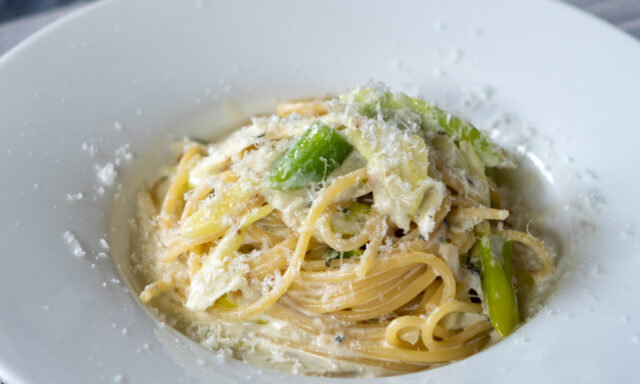 ゴルゴンゾーラと長ネギのクリームパスタ