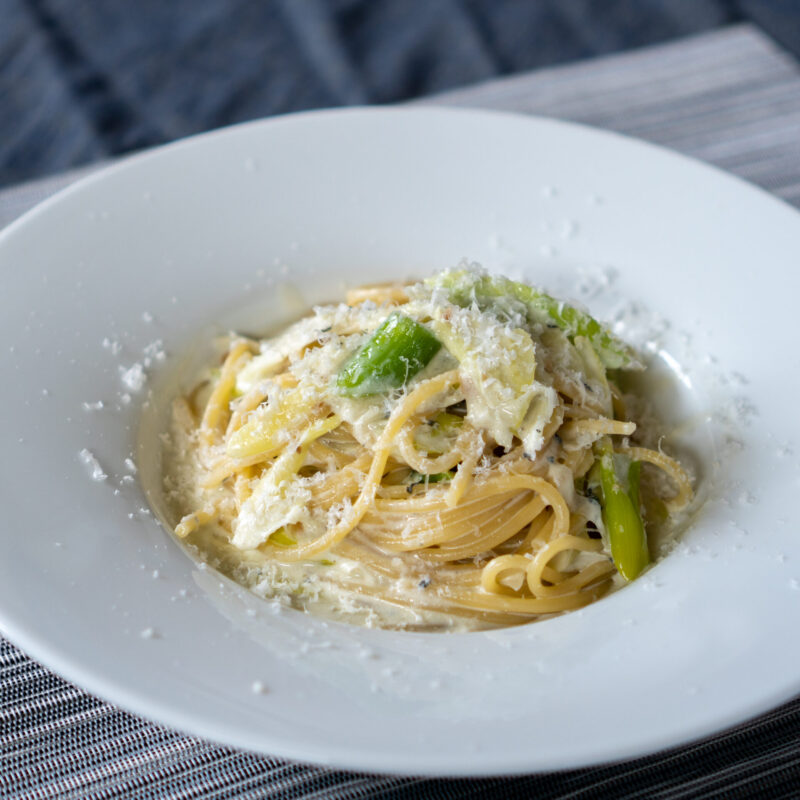 ゴルゴンゾーラと長ネギのクリームパスタ