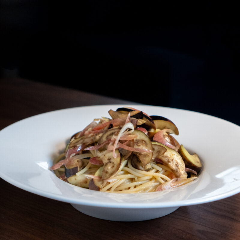 ナスと茗荷の冷製パスタ