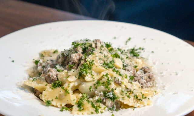 ひき肉のクリームパスタ