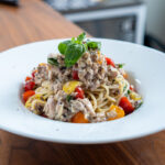 サバ缶とミニトマトの冷製パスタ