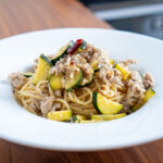 豚肉とズッキーニのペペロンチーノ