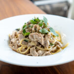 ミントと豚肉のパスタ